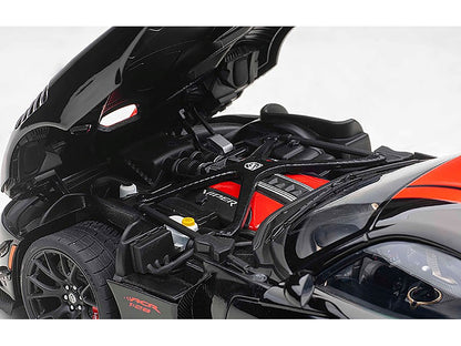 2017 Dodge Viper 1:28 Edition ACR Black with Red Stripes 1/18 Model Car by Autoart-DiecastModeler.com