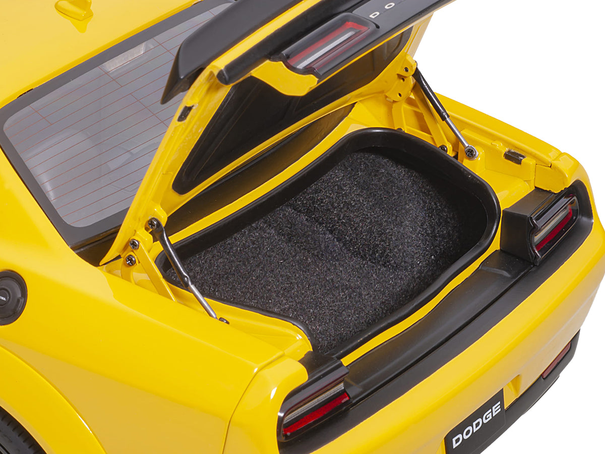 Dodge Challenger SRT Hellcat Widebody Yellow Jacket with Satin Black Hood 1/18 Model Car by Autoart-DiecastModeler.com