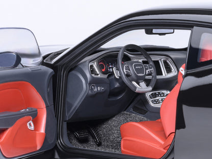 2023 Dodge Challenger SRT Super Stock Pitch Black with Red Interior 1/18 Model Car by Autoart-DiecastModeler.com