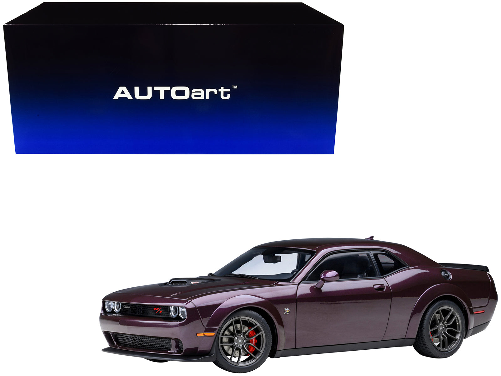2022 Dodge Challenger R/T Scat Pack Widebody Hellraisin Purple Metallic 1/18 Model Car by Autoart-DiecastModeler.com