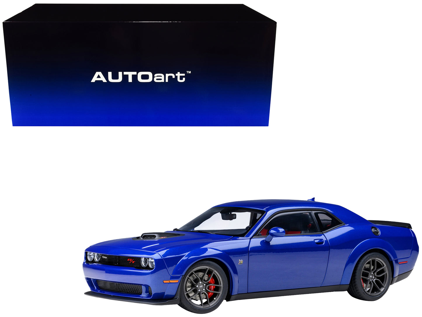 2022 Dodge Challenger R/T Scat Pack Widebody Indigo Blue 1/18 Model Car by Autoart-DiecastModeler.com