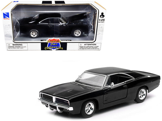 1969 Dodge Charger R/T Black "Muscle Car Collection" 1/25 Diecast Model Car by New Ray-DiecastModeler.com