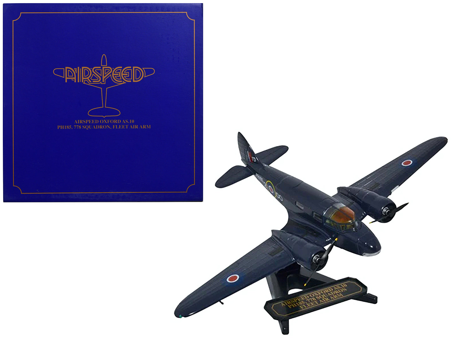 Airspeed AS.10 Oxford Aircraft "PH185 778 Squadron Fleet Air Arm" Royal Air Force "Oxford Aviation" Series 1/72 Diecast Model Airplane by Oxford Diecast-DiecastModeler.com