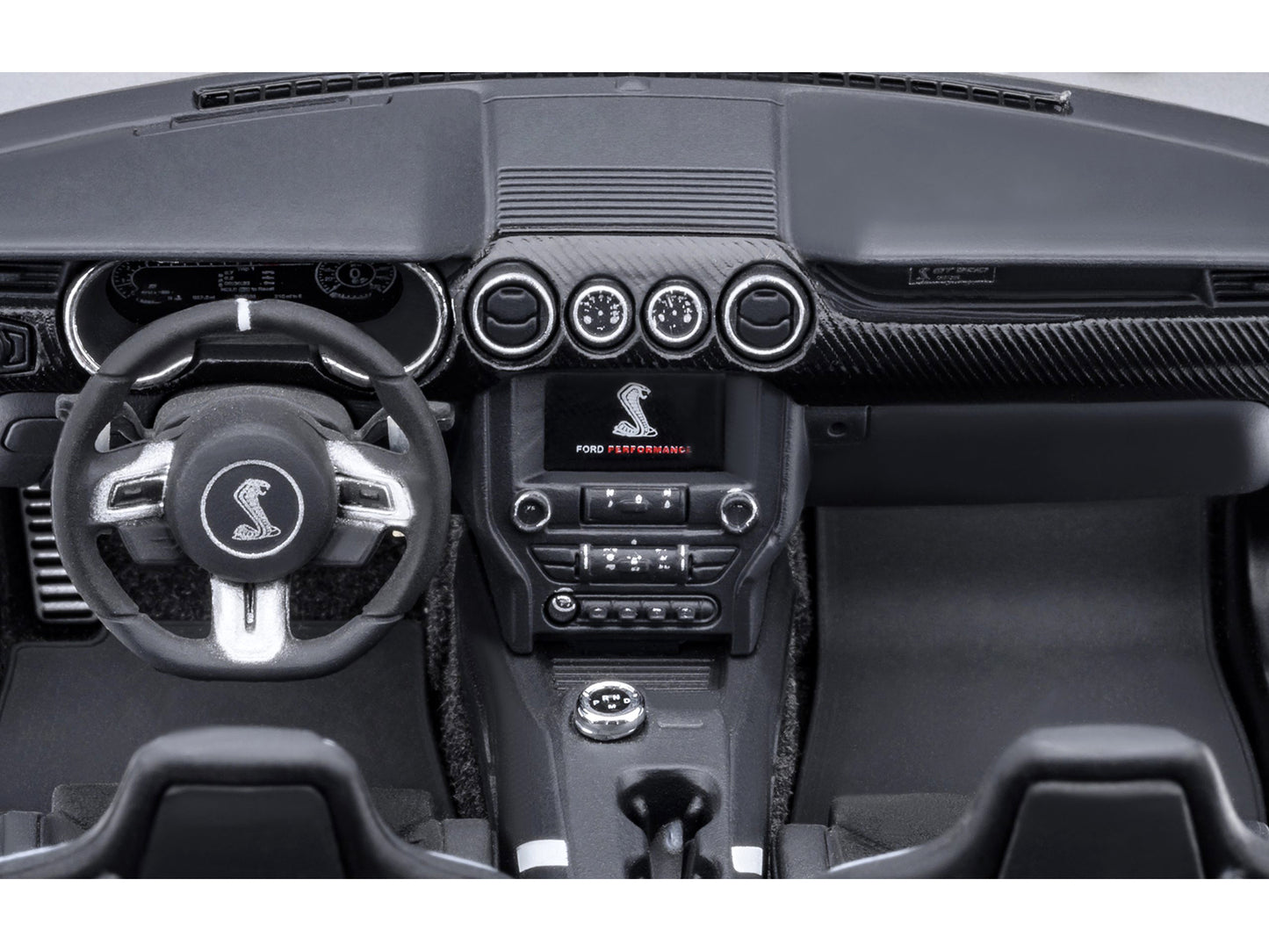 Ford Mustang Shelby GT500 Oxford White with Black Stripes 1/18 Model Car by Autoart