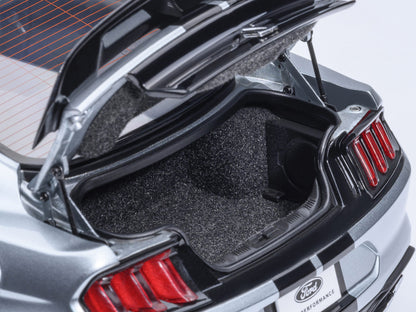 Ford Mustang Shelby GT500 Iconic Silver Metallic with Black Stripes 1/18 Model Car by Autoart