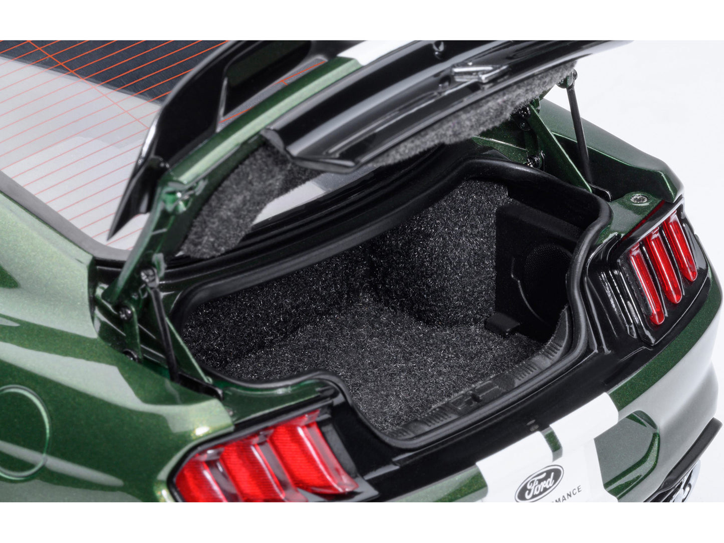 Ford Mustang Shelby GT500 Eruption Green Metallic with White Stripes 1/18 Model Car by Autoart-DiecastModeler.com