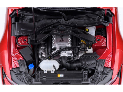 Ford Mustang Shelby GT500 Rapid Red Metallic with Black Stripes 1/18 Model Car by Autoart-DiecastModeler.com