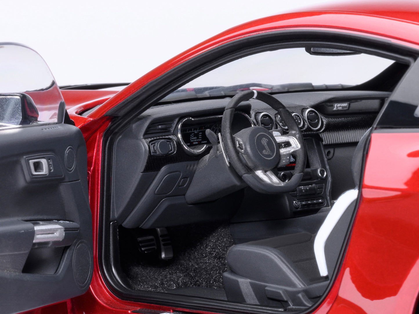 Ford Mustang Shelby GT500 Rapid Red Metallic with Black Stripes 1/18 Model Car by Autoart