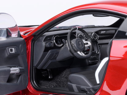 Ford Mustang Shelby GT500 Rapid Red Metallic with Black Stripes 1/18 Model Car by Autoart