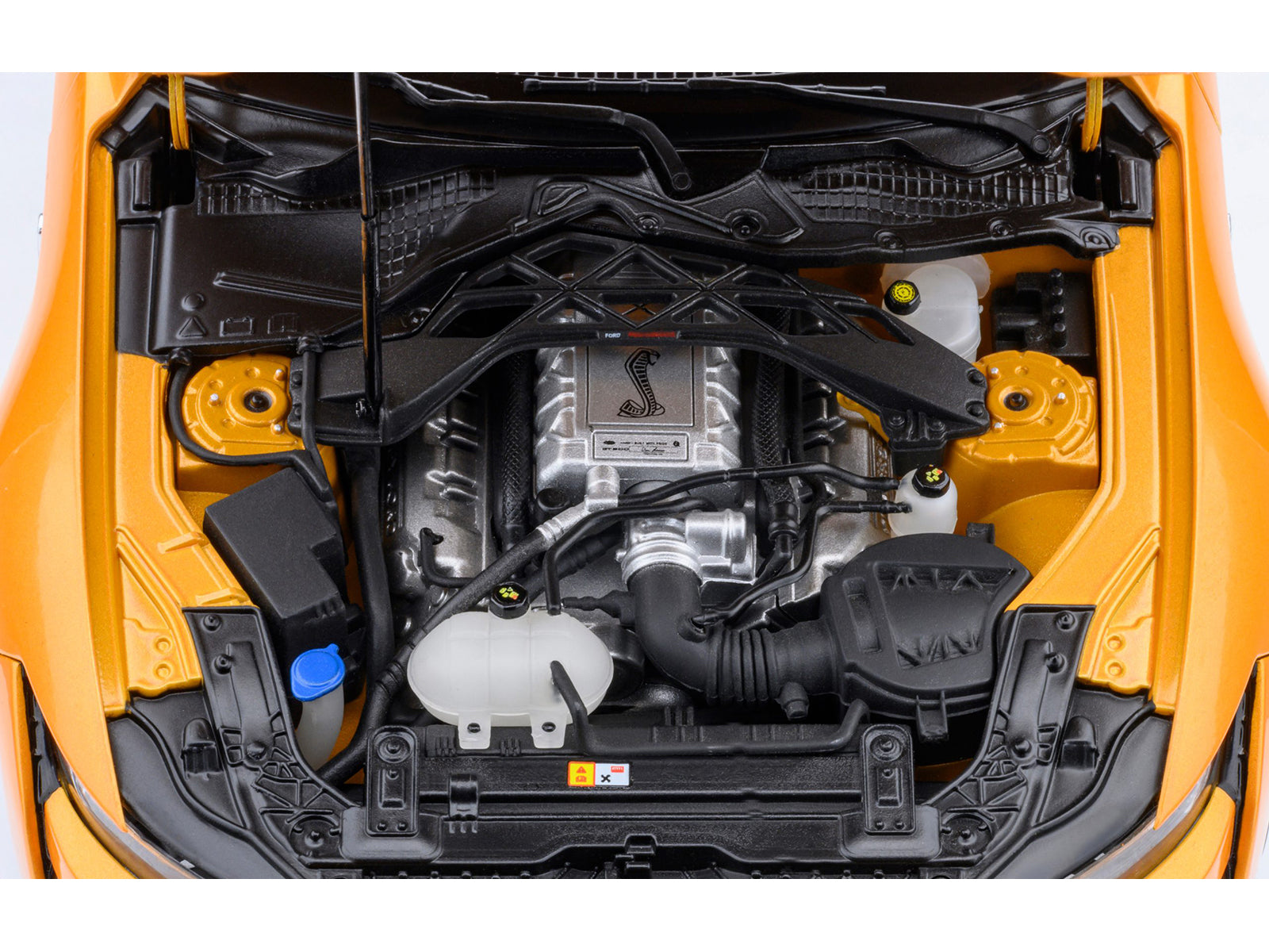 Ford Mustang Shelby GT500 Cyber Orange Metallic with Black Stripes 1/18 Model Car by Autoart-DiecastModeler.com