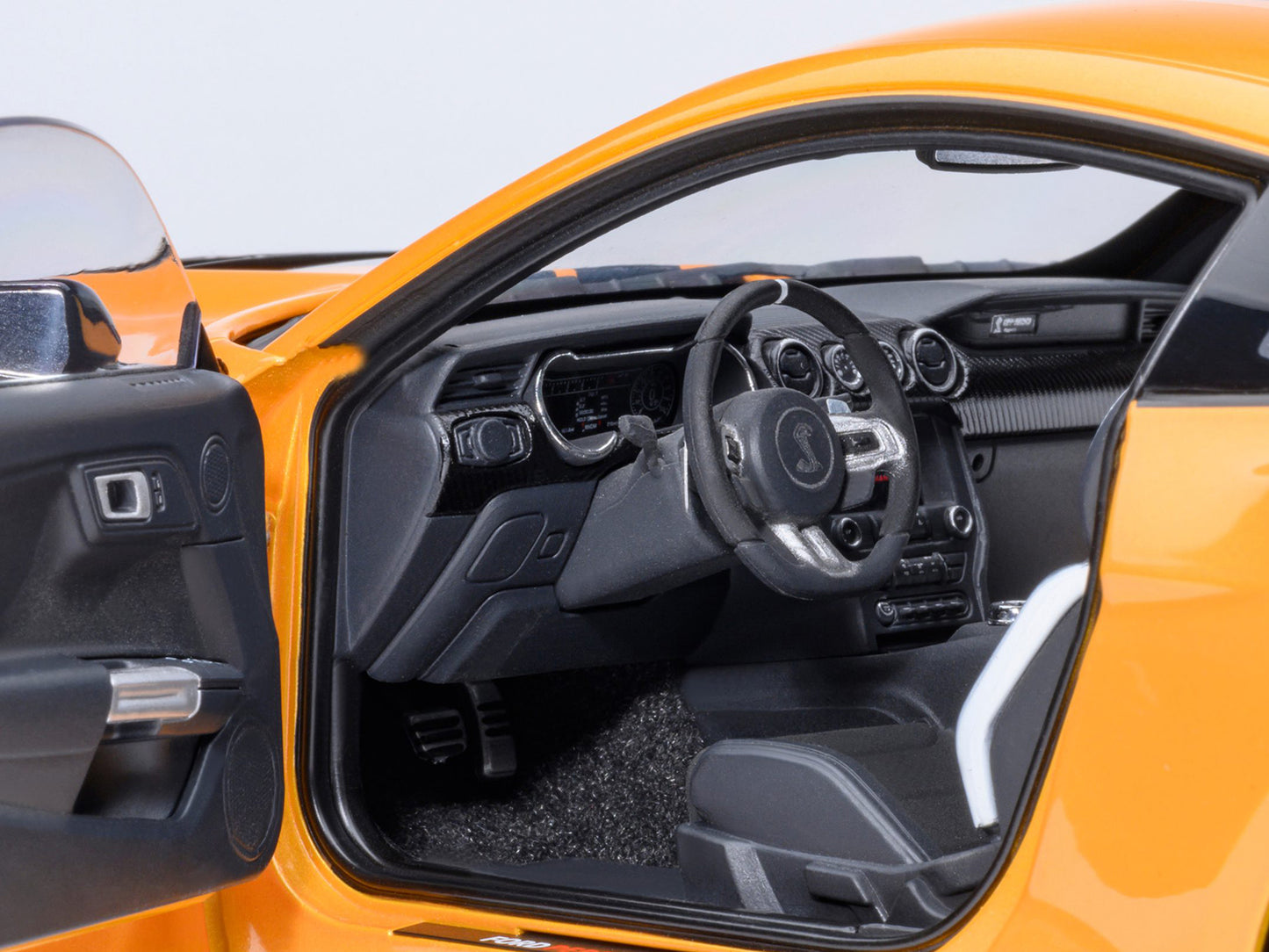 Ford Mustang Shelby GT500 Cyber Orange Metallic with Black Stripes 1/18 Model Car by Autoart