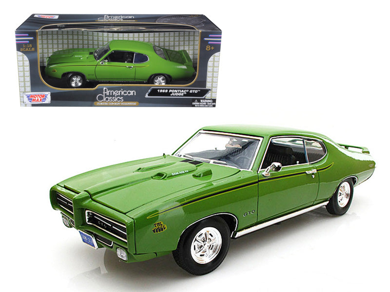 1969 Pontiac GTO Judge Green 1/18 Diecast Car Model by Motormax-DiecastModeler.com