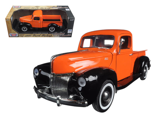 1940 Ford Pickup Truck Orange "Timeless Classics" 1/18 Diecast Model Car by Motormax-DiecastModeler.com