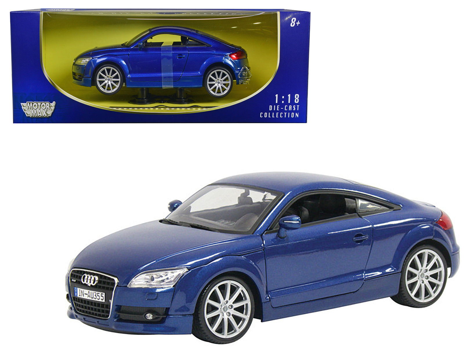 2007 Audi TT Blue 1/18 Diecast Car Model by Motormax-DiecastModeler.com