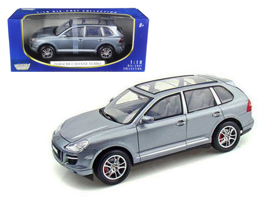 2008 Porsche Cayenne Turbo Silver 1/18 Diecast Model Car by Motormax-DiecastModeler.com