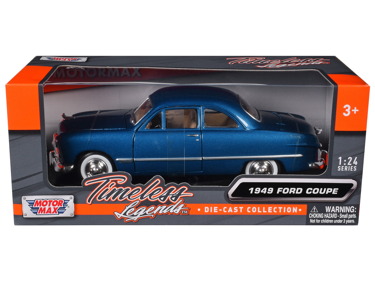 1949 Ford Coupe Blue 1/24 Diecast Model Car by Motormax-DiecastModeler.com
