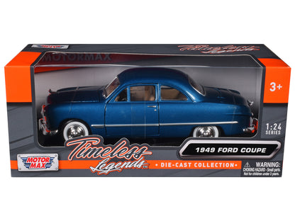 1949 Ford Coupe Blue 1/24 Diecast Model Car by Motormax-DiecastModeler.com