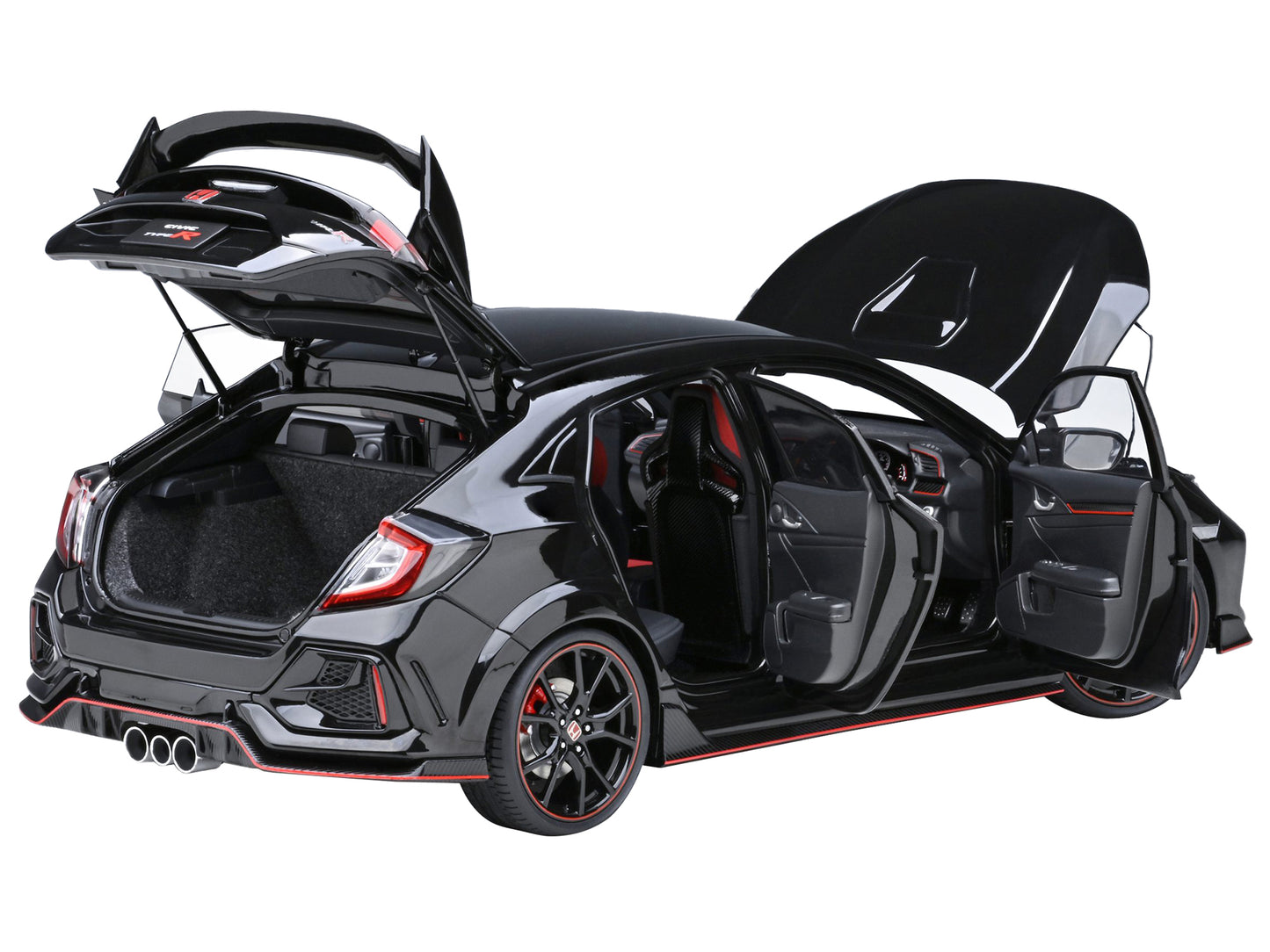 2021 Honda Civic Type R (FK8) RHD (Right Hand Drive) Crystal Black Pearl 1/18 Model Car by Autoart-DiecastModeler.com