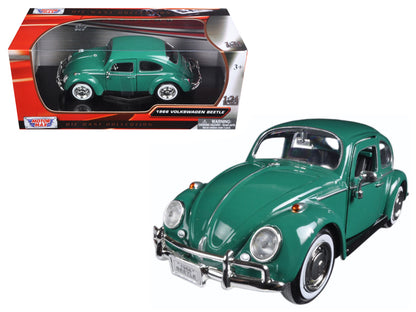 1966 Volkswagen Beetle Green 1/24 Diecast Model Car by Motormax-DiecastModeler.com