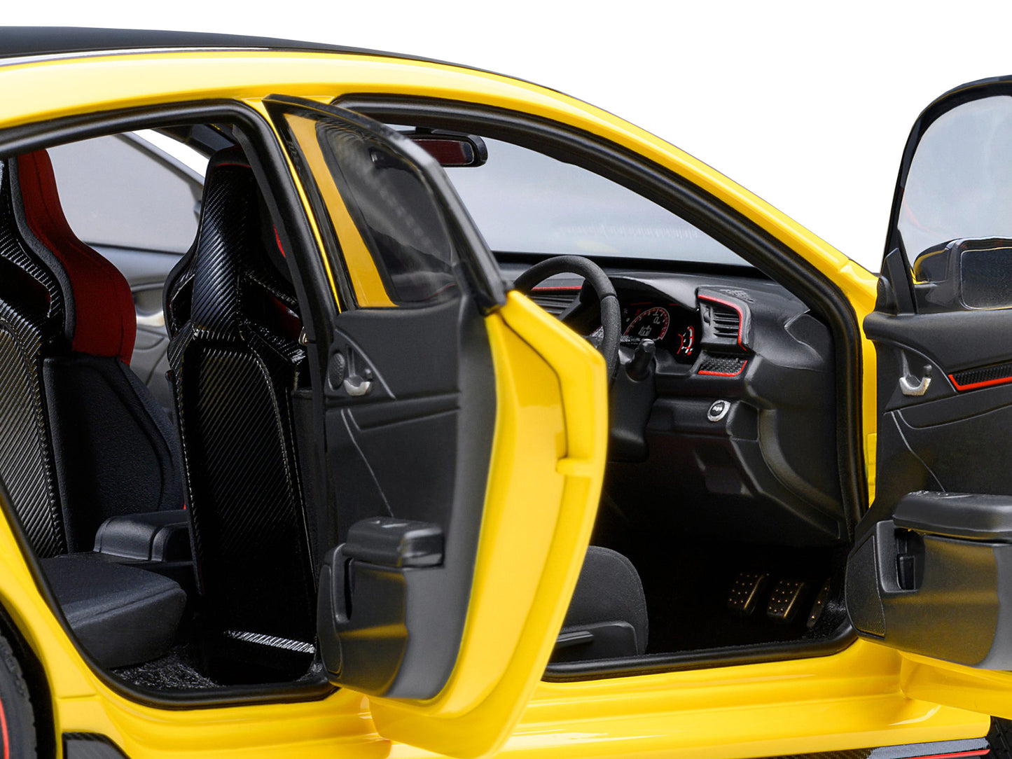 2021 Honda Civic Type R (FK8) RHD (Right Hand Drive) Sunlight Yellow Limited Edition 1/18 Model Car by Autoart-DiecastModeler.com