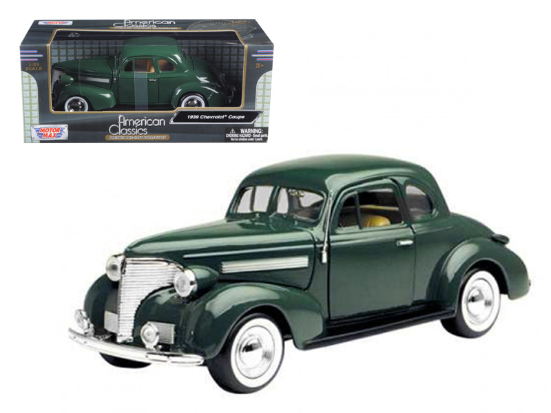 1939 Chevrolet Coupe Green 1/24 Diecast Model Car by Motormax-DiecastModeler.com
