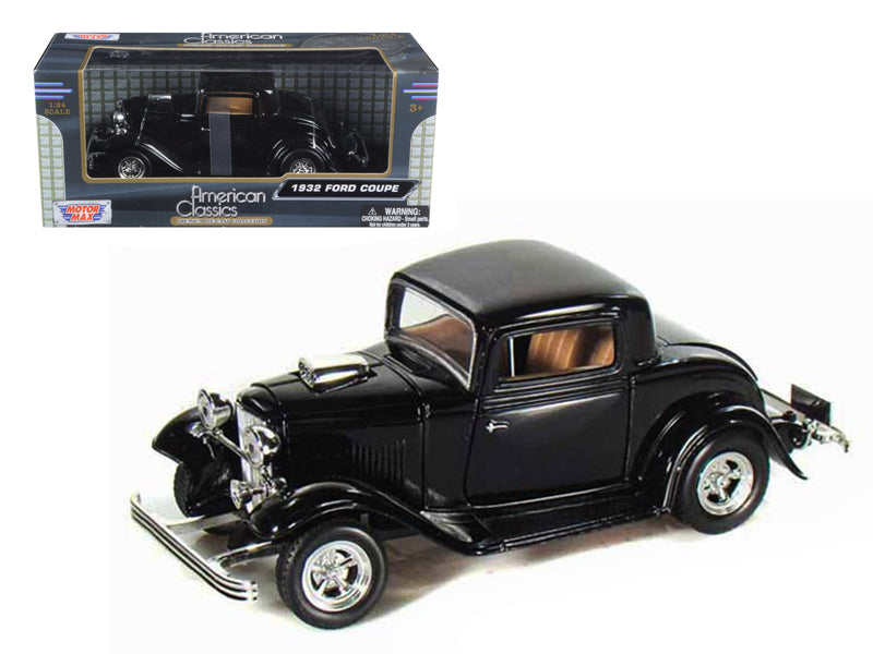 1932 Ford Coupe Black 1/24 Diecast Model Car by Motormax-DiecastModeler.com
