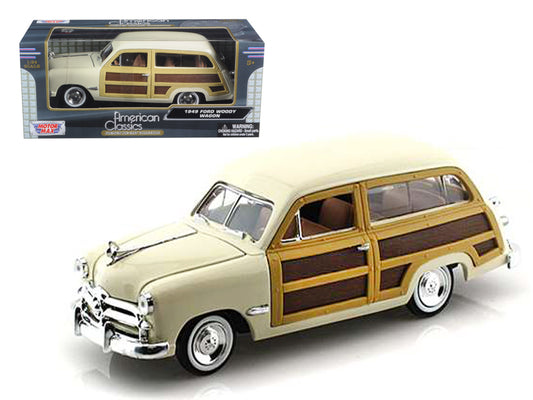 1949 Ford Woody Wagon Beige 1/24 Diecast Model Car by Motormax-DiecastModeler.com