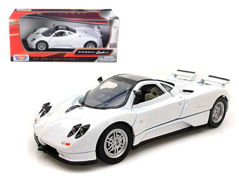 Pagani Zonda C12 White 1/24 Diecast Car Model by Motormax-DiecastModeler.com