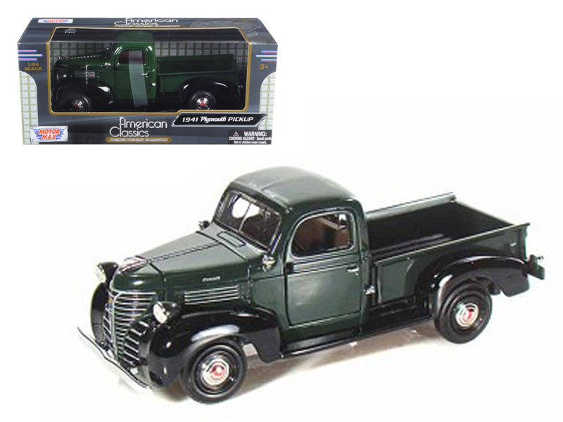1941 Plymouth Pickup Green 1/24 Diecast Model Car by Motormax-DiecastModeler.com