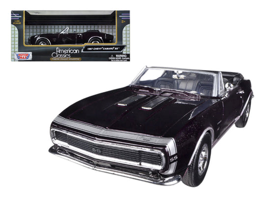 1967 Chevrolet Camaro SS Convertible Burgundy 1/24 Diecast Model Car by Motormax-DiecastModeler.com