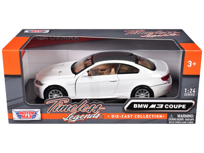 BMW M3 E92 Coupe White 1/24 Diecast Model Car by Motormax