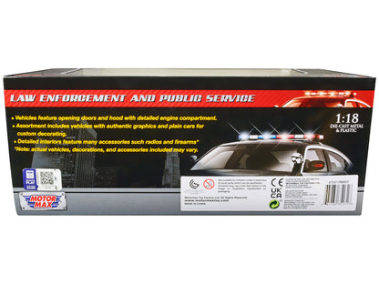 2001 Ford Crown Victoria Police Car Unmarked White "Custom Builder's Kit" Series 1/18 Diecast Model Car by Motormax