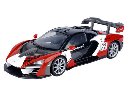 McLaren Senna #22 Black with Red and White Graphics "GT Racing" Series 1/24 Diecast Model Car by Motormax-DiecastModeler.com