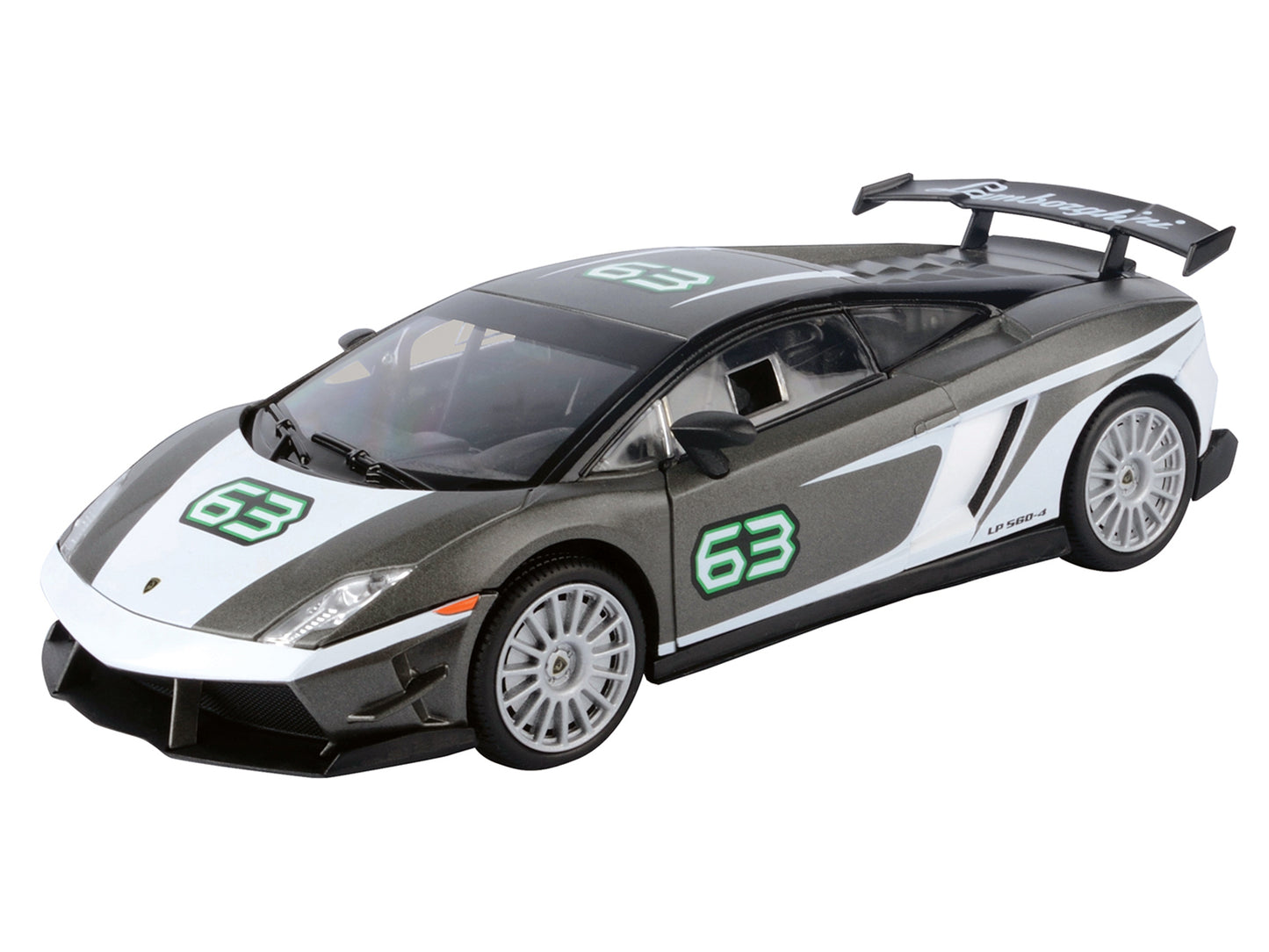 Lamborghini Gallardo LP 560-4 Super Trofeo #63 Gray Metallic and White "GT Racing" Series 1/24 Diecast Model Car by Motormax-DiecastModeler.com