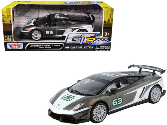 Lamborghini Gallardo LP 560-4 Super Trofeo #63 Gray Metallic and White "GT Racing" Series 1/24 Diecast Model Car by Motormax-DiecastModeler.com