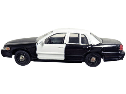 Ford Crown Victoria Police Interceptor Black and White 1/43 Diecast Model Car by Motormax-DiecastModeler.com