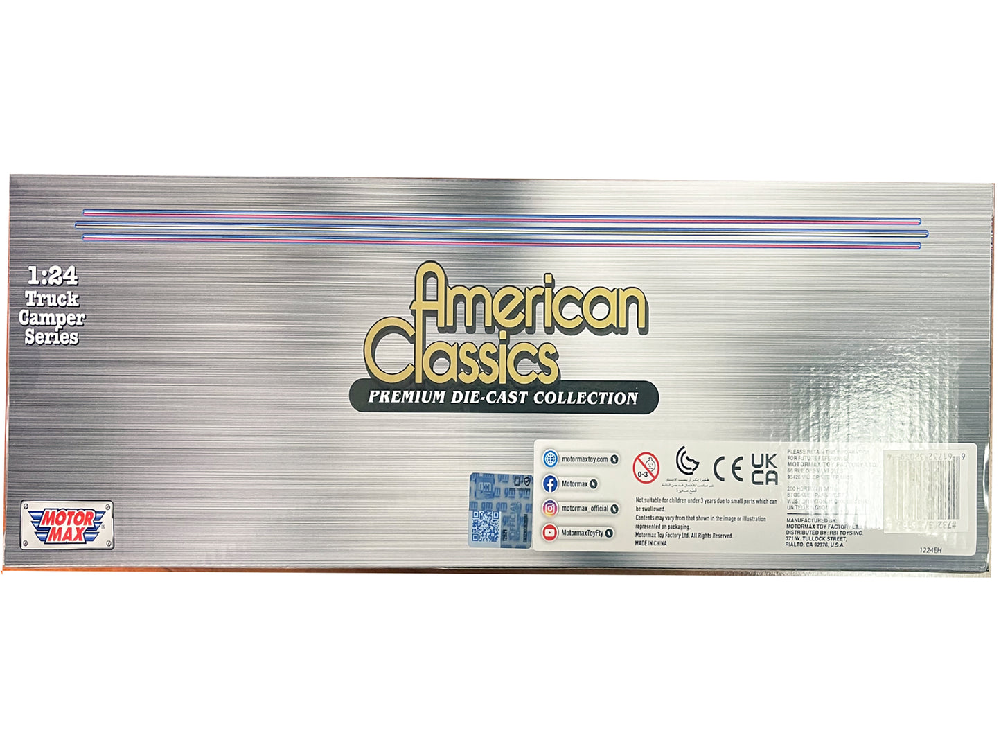 1992 Chevrolet 454 SS Pickup Truck Copper Metallic with Beige Sides with Camper Shell "American Classics" Series 1/24 Diecast Model Car by Motormax