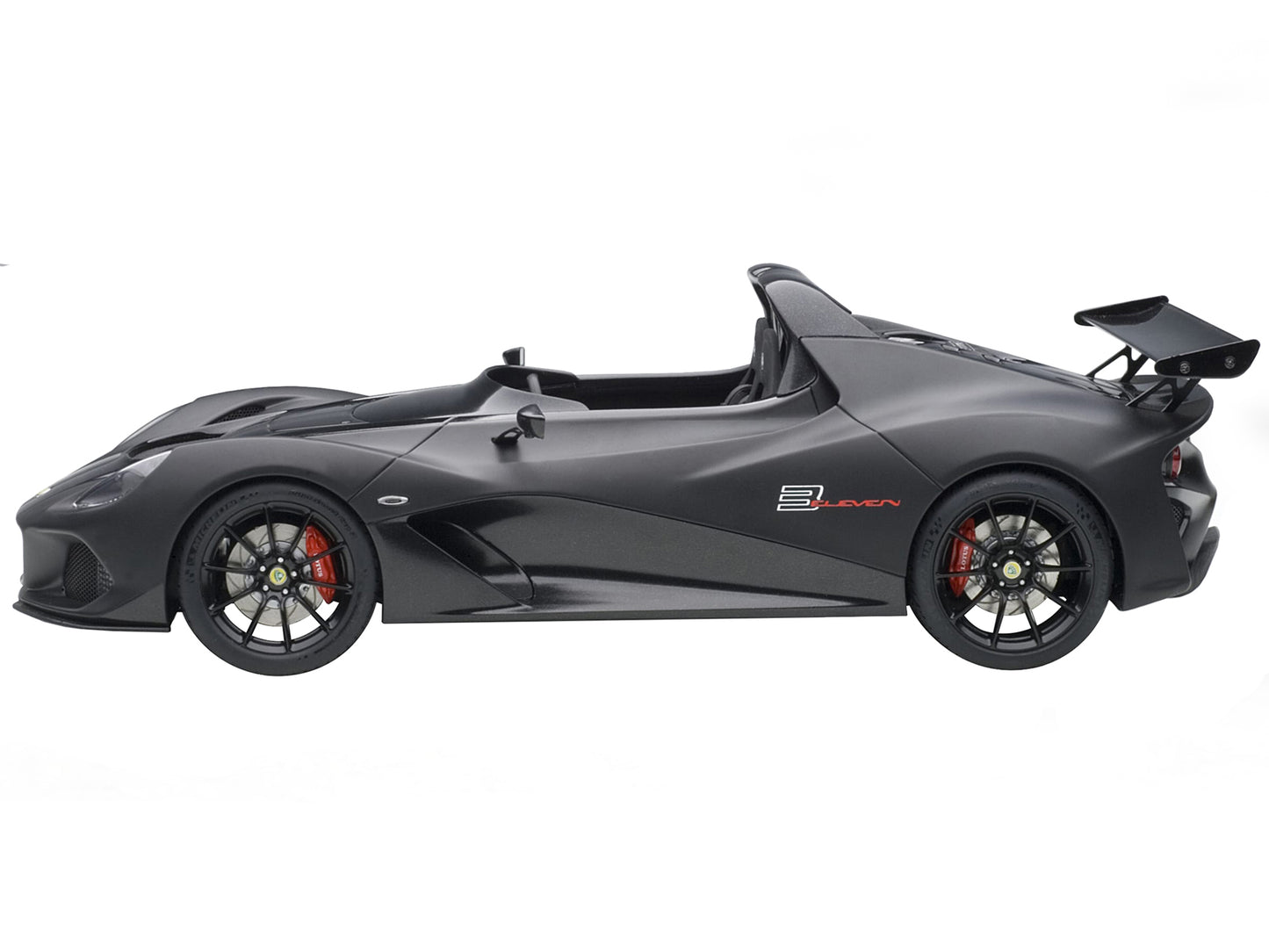 Lotus 3-Eleven Matt Black with Gloss Black Accents 1/18 Model Car by Autoart-DiecastModeler.com