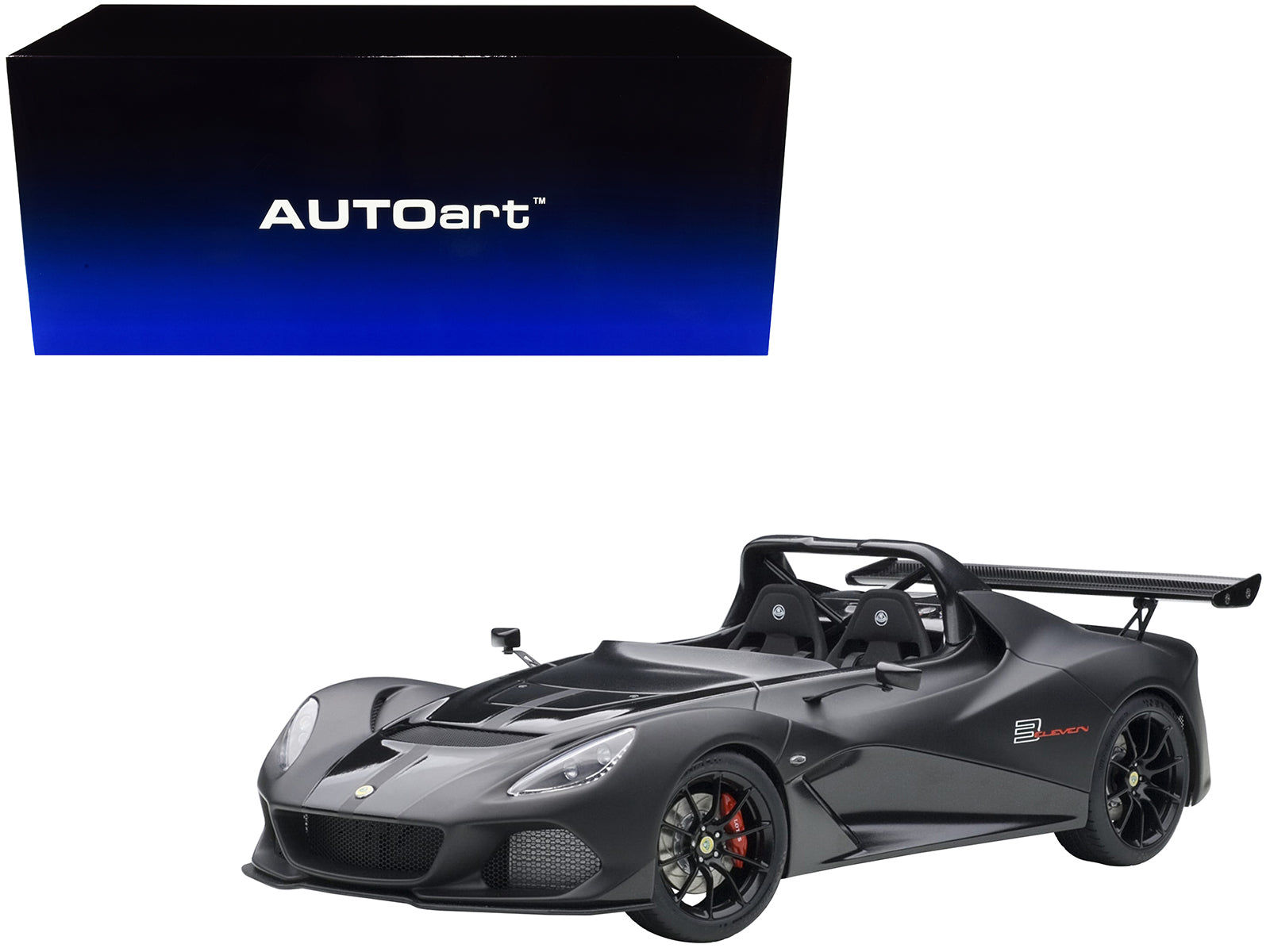 Lotus 3-Eleven Matt Black with Gloss Black Accents 1/18 Model Car by Autoart-DiecastModeler.com