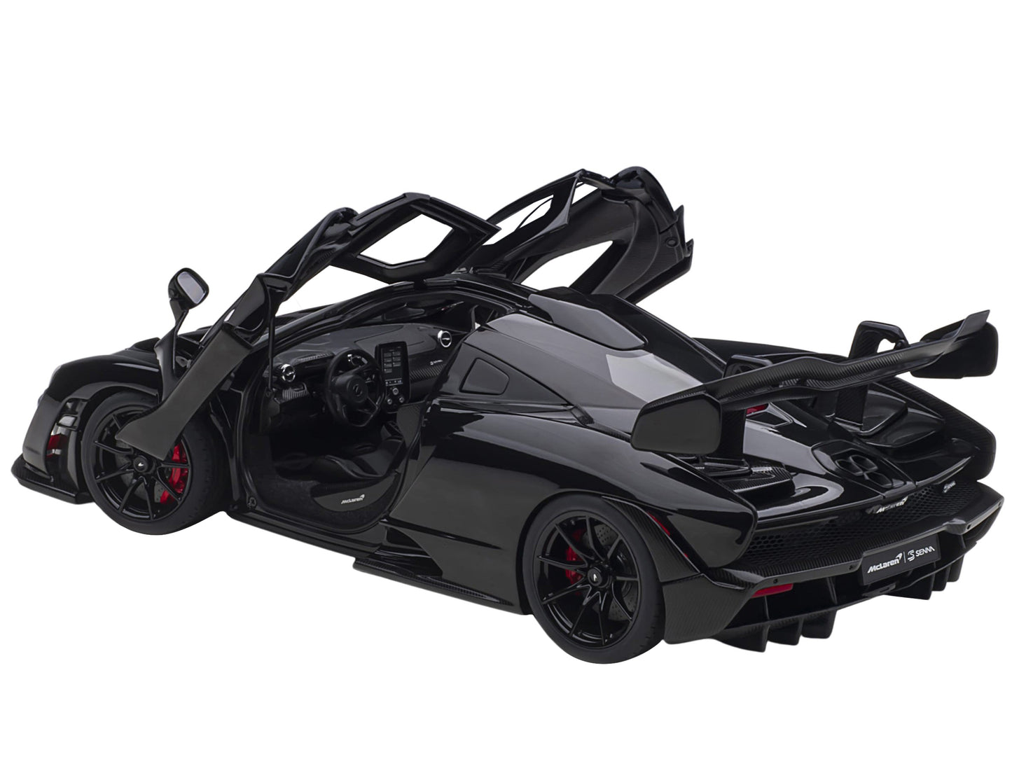 Mclaren Senna Stealth Cosmos Black with Carbon Accents 1/18 Model Car by Autoart-DiecastModeler.com