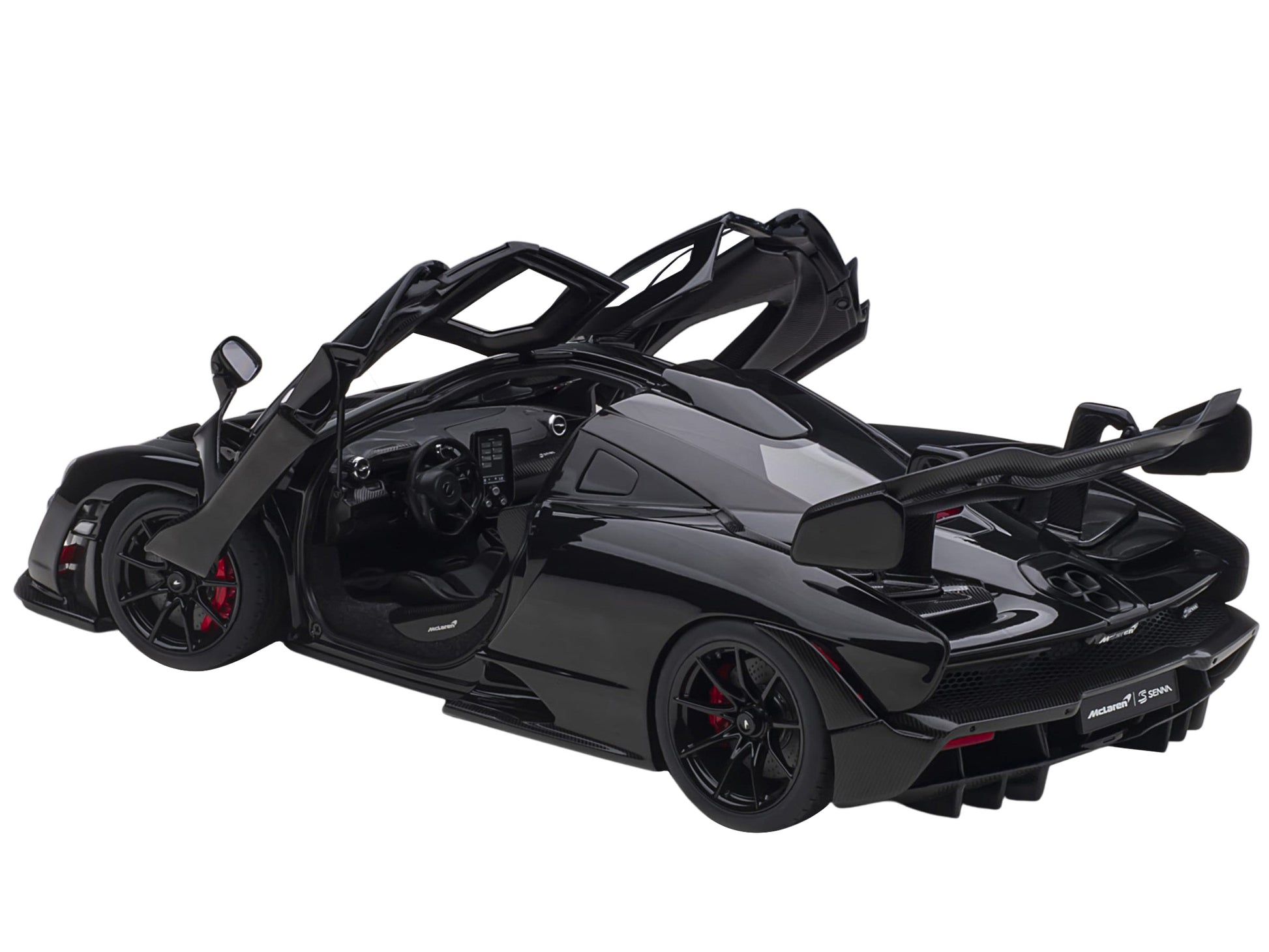 Mclaren Senna Stealth Cosmos Black with Carbon Accents 1/18 Model Car by Autoart-DiecastModeler.com