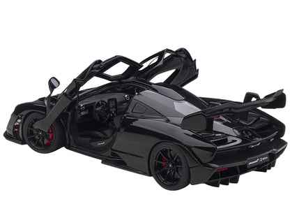 Mclaren Senna Stealth Cosmos Black with Carbon Accents 1/18 Model Car by Autoart-DiecastModeler.com