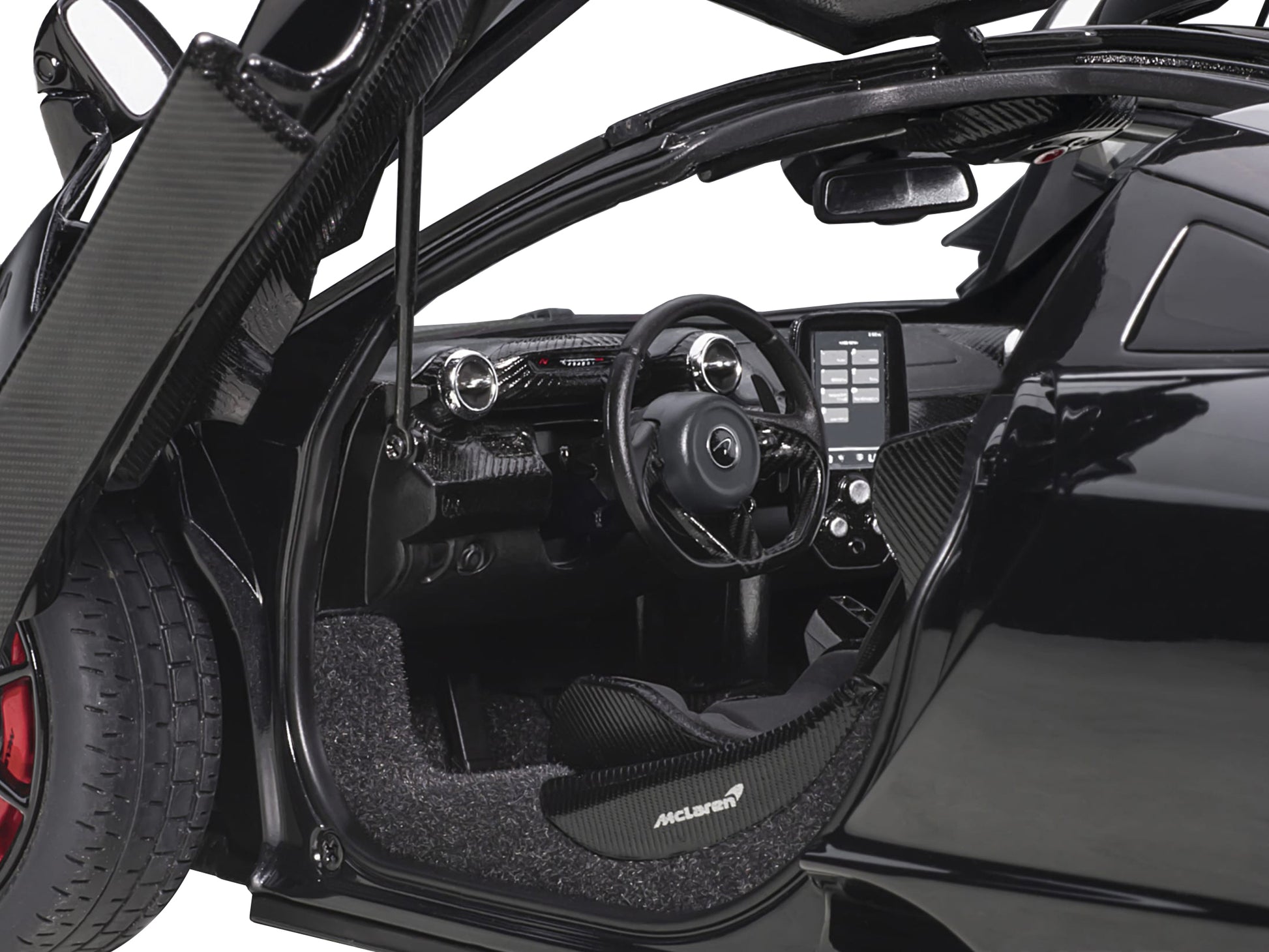 Mclaren Senna Stealth Cosmos Black with Carbon Accents 1/18 Model Car by Autoart-DiecastModeler.com