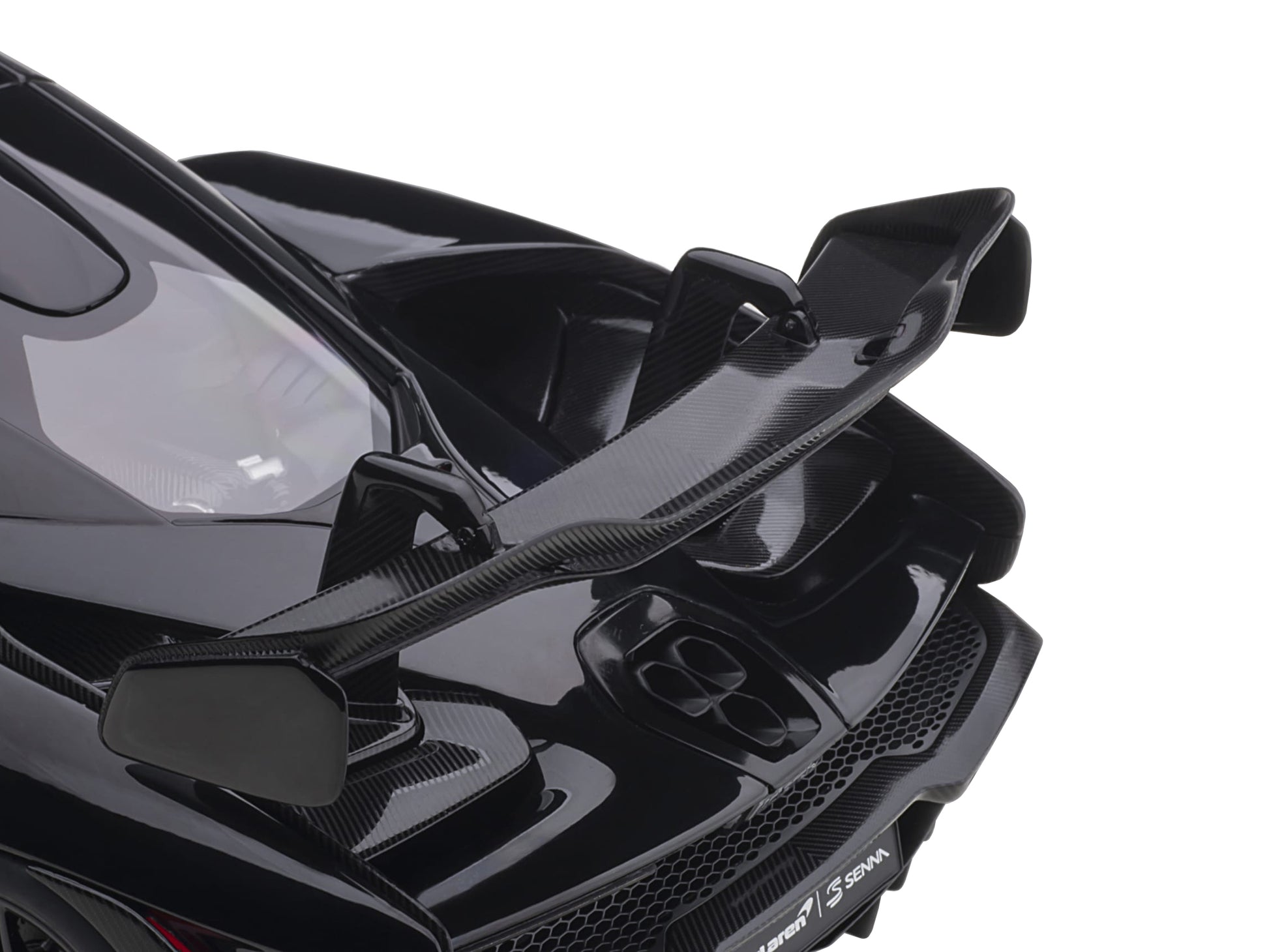 Mclaren Senna Stealth Cosmos Black with Carbon Accents 1/18 Model Car by Autoart-DiecastModeler.com