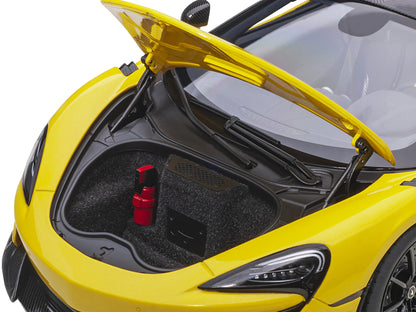 Mclaren 600LT Sicilian Yellow and Carbon 1/18 Model Car by Autoart-DiecastModeler.com
