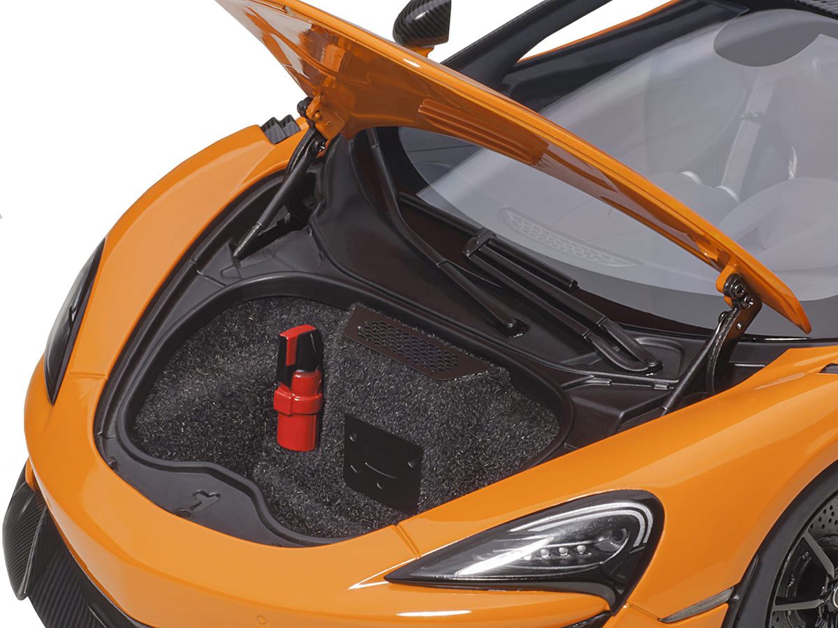 Mclaren 600LT Myan Orange and Carbon 1/18 Model Car by Autoart-DiecastModeler.com