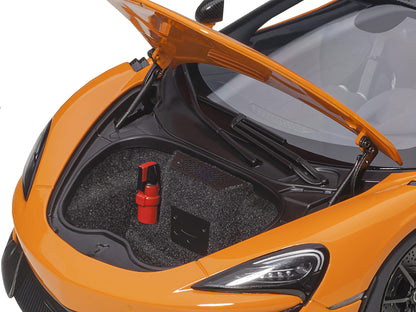 Mclaren 600LT Myan Orange and Carbon 1/18 Model Car by Autoart-DiecastModeler.com