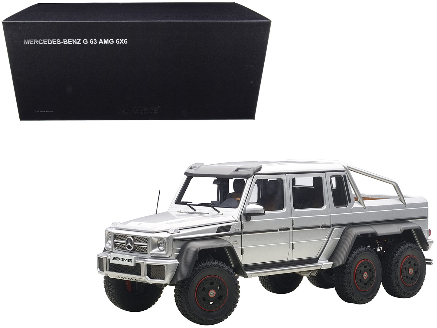 Mercedes G63 AMG 6X6 Silver 1/18 Model Car by Autoart-DiecastModeler.com