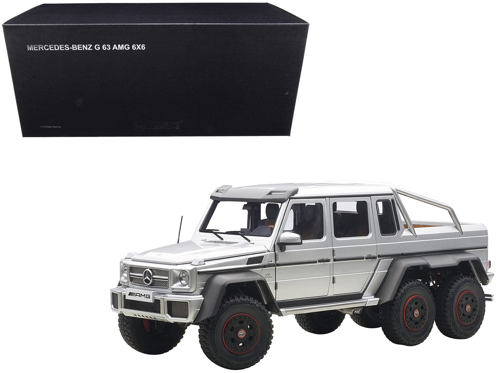 Mercedes G63 AMG 6X6 Silver 1/18 Model Car by Autoart-DiecastModeler.com