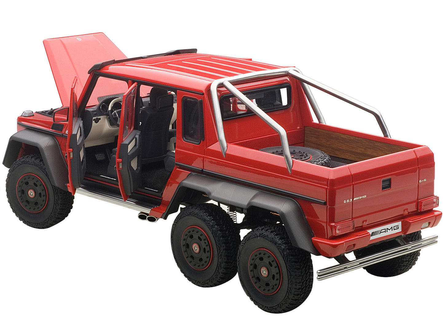 Mercedes G63 AMG 6X6 Red 1/18 Model Car by Autoart-DiecastModeler.com